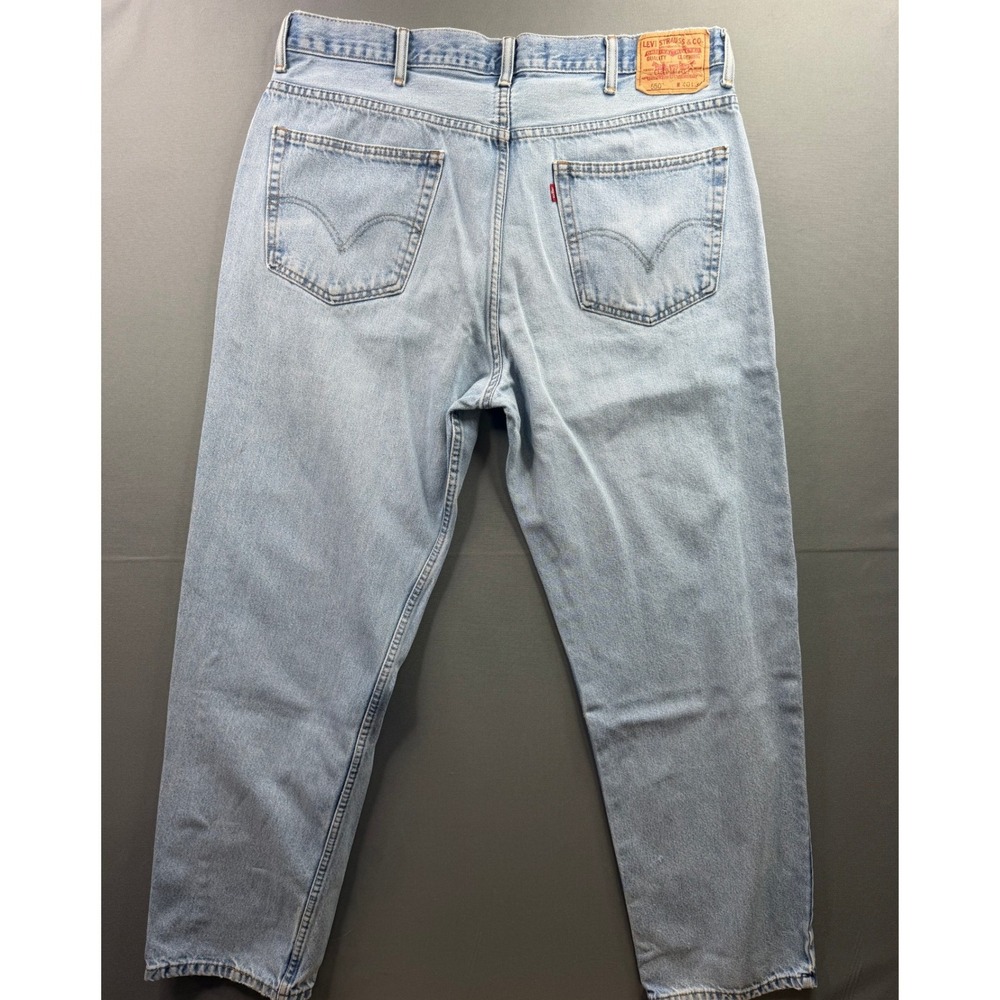 Levi's 550 Vintage Relaxed Fit Jeans Mens Light Wash Distressed 40x32